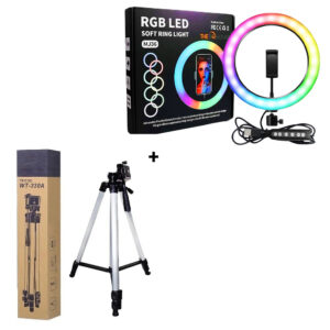 Tripod Stand 330A + RGB LED Ring Light MJ36 (Combo Deal)